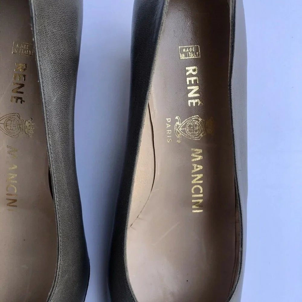 New Rene Mancini Leather and Suede Gray Shoes